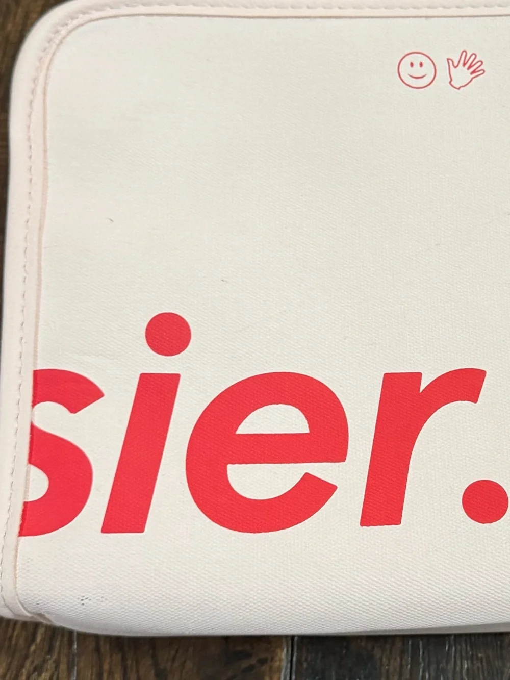 Glossier Pink Beauty Bag Cosmetic Pouch with Red Logo